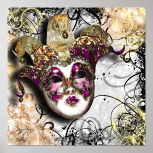 Poster Masquerade masque vénétie mardi gras