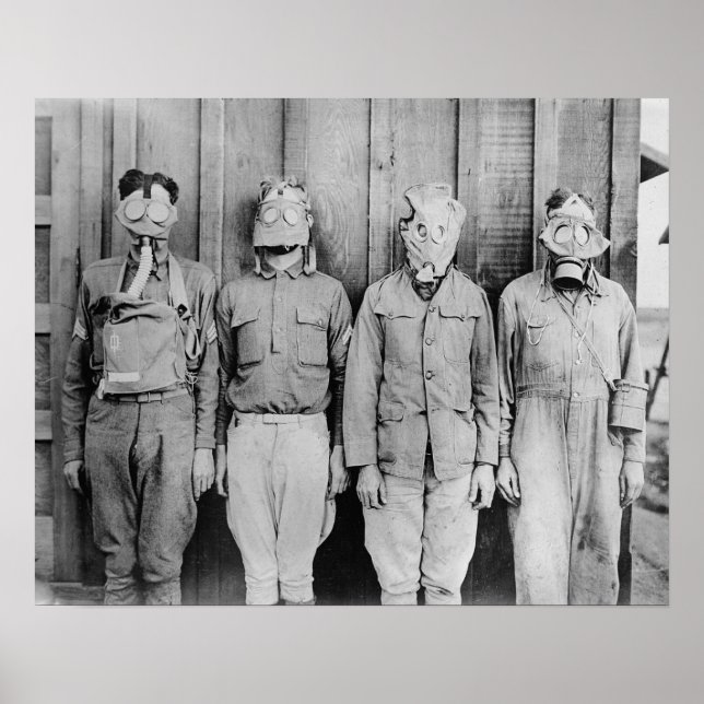 Poster Masques à gaz de l'ère de la Première Guerre mondi (Devant)