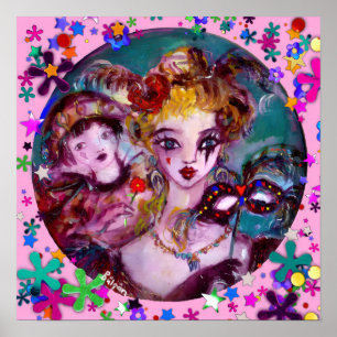 POSTER MASQUES DE VENISE POUR LA SAINT-VALENTIN