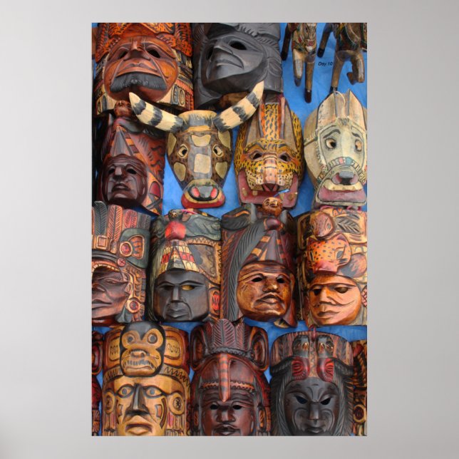 Poster Masques, Guatemala (Devant)