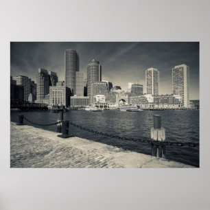 Poster Massachusetts, Boston, bâtiments de Rowe's Wharf