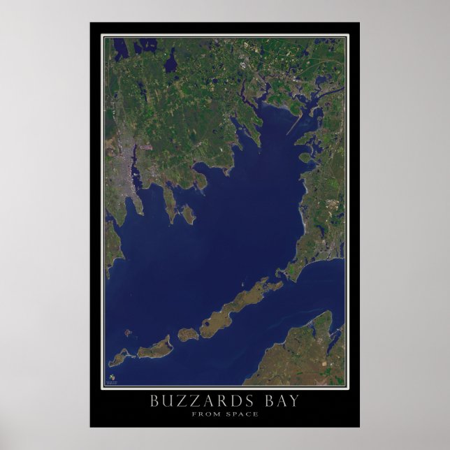 Poster Massachusetts De Buzzards Bay De Satellite Spatial (Devant)