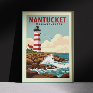 Poster Massachusetts de Nantucket vintage