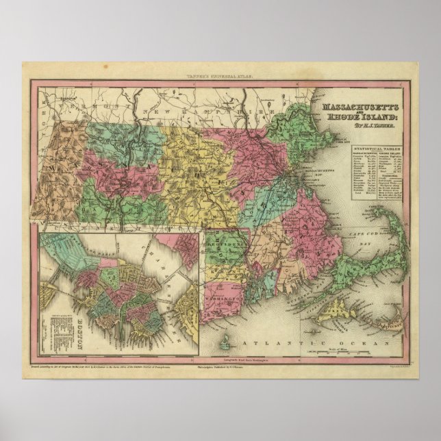 Poster Massachusetts Et Rhode Island (Devant)