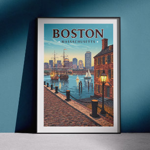 Poster Massachusetts vintages de Boston