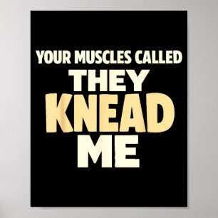 Poster Massage drôle humour muscles appelés pétrir