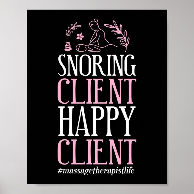 Poster Massage Thérapie Massage Snoring Client (Devant)