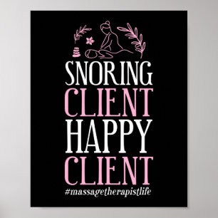 Poster Massage Therapist Massage Therapy Snoring Client