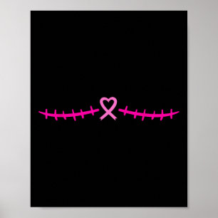 Poster Mastectomie Cancer du sein Survivant Ruban rose