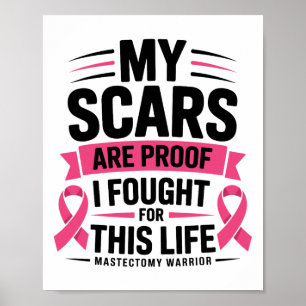 Poster Mastectomie Funny Cancer du sein Survivant
