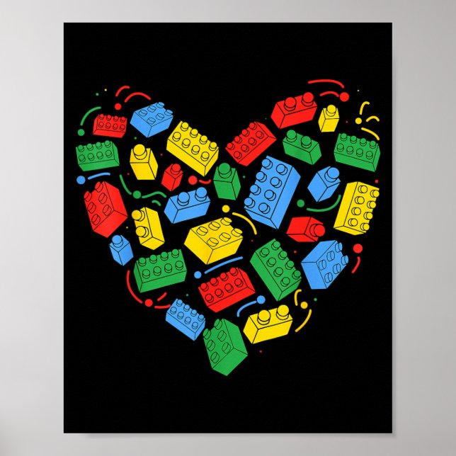 Poster Master Builder Block Brick Building Heart Valentin (Devant)