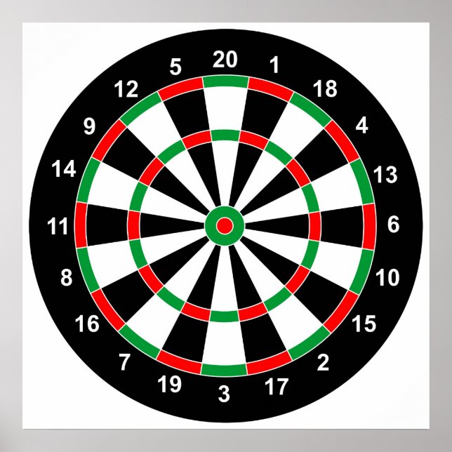 Poster Master Darts Board Basique Round Target Classic je (Devant)