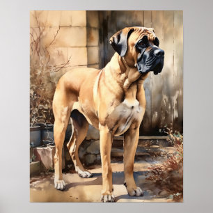 Poster Mastiff Dog Art Print