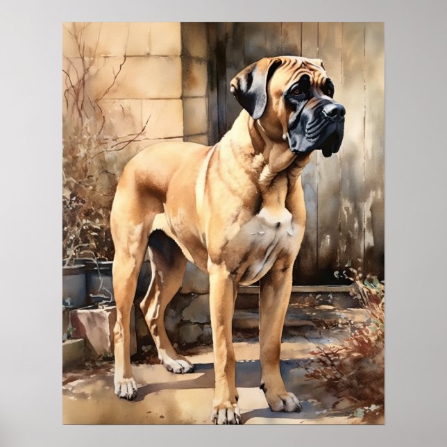 Poster Mastiff Dog Art Print (Devant)