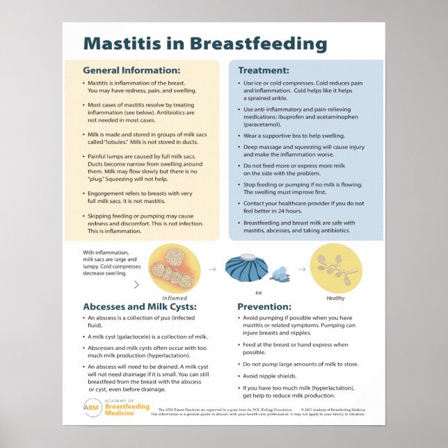 Poster Mastitis dans l'affiche d'allaitement (anglais) (Devant)