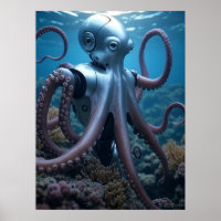 Poster mat Cyber Octopus
