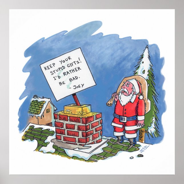 Poster mat Non à Père Noël (Devant)