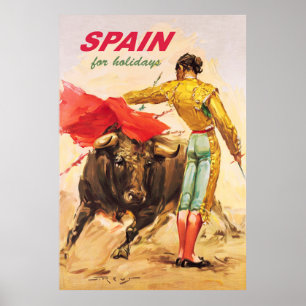 Poster Matador et bull. La tauromachie. Espagne pour les 