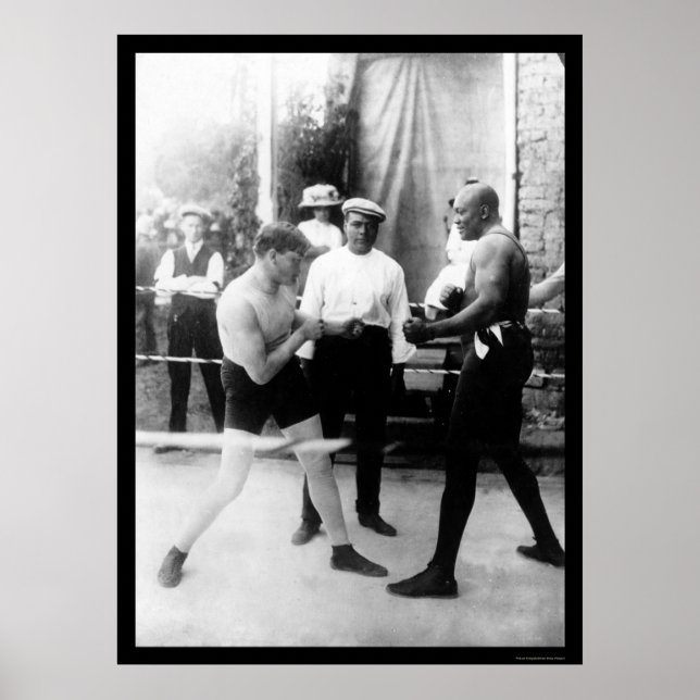 Poster Match de boxe Cutler vs Johnson 1914 (Devant)