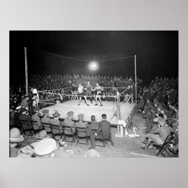 Poster Match de boxe de l'armée, années 1920 (Devant)