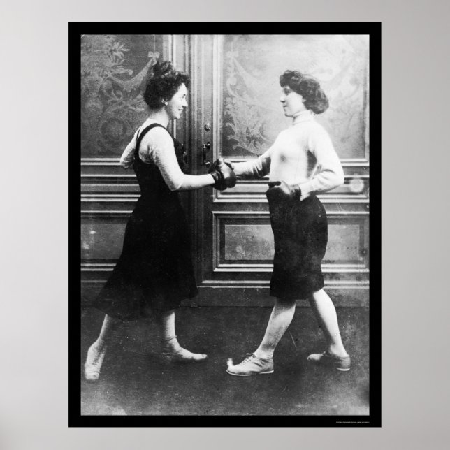 Poster Match de boxe féminine 1912 (Devant)