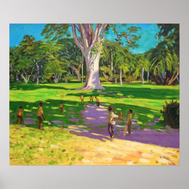 Poster match de cricket Jardins botaniques Dominique (Devant)