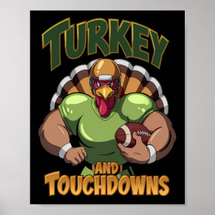 Poster Match de football de Thanksgiving Dinde et touchés