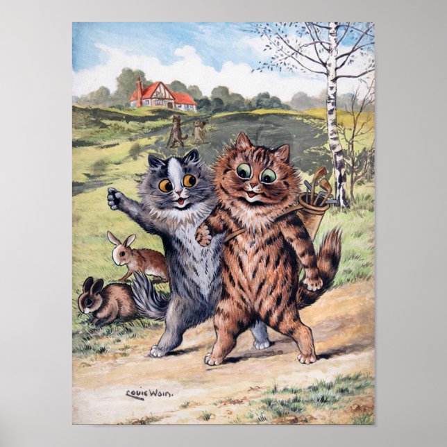 Poster Match de golf, Louis Wain (Devant)