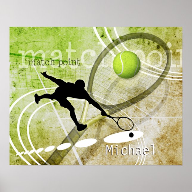 Poster Match Point II garçon jouant au tennis (Devant)