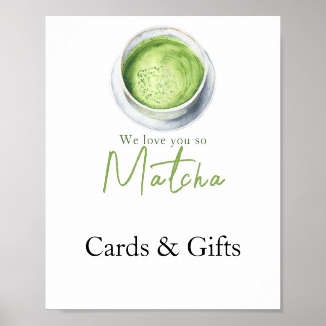 Poster Matcha Latte Cards and gifts baby shower (Devant)