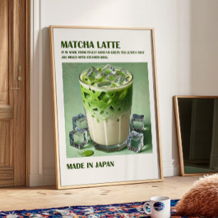 Poster Matcha Latte Print, Matcha Trendy Wall