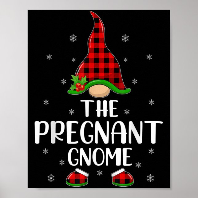 Poster Matching Family Buffalo Plaid The Pregnant Gnome C (Devant)