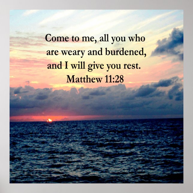 POSTER MATELAS SPIRITUELS 11:28 PHOTO DE LA SCRIPTURE DU  (Devant)