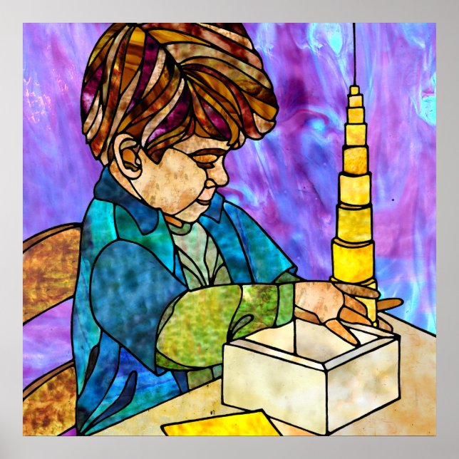 Poster Matériau sensoriel Montessori : Bouteilles sans co (Devant)