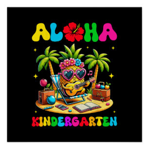 Poster Maternelle Aloha Ananas Hawaï Rentree Scolaire