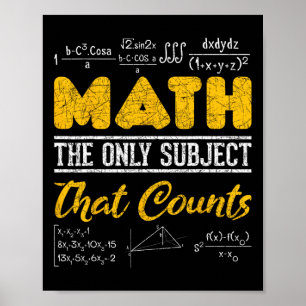 Poster Math Amusant Math Geek Math Le Seul Sujet Qui Comp