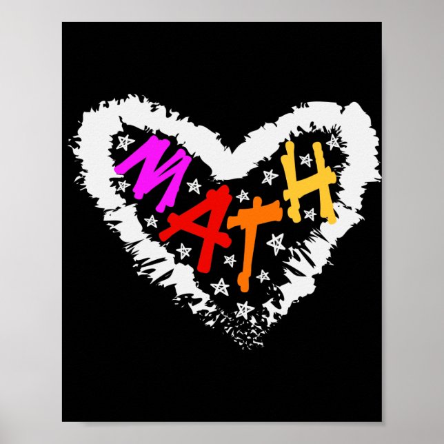 Poster Math Coeur Math Enseignant Coeur (Devant)