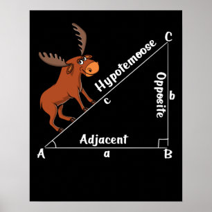 Poster Math drôle Hypoténoose Géométrie Moose Moose Plais