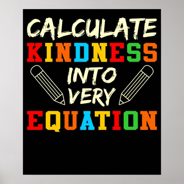Poster Math Enseignant Kindness Mathématiques Mathématiqu (Devant)