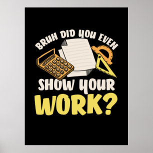Poster Math Enseignant Math Montrer Votre Travail