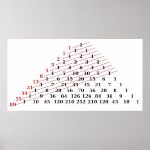 Poster MATH Fibonacci nombres Pascals triangle