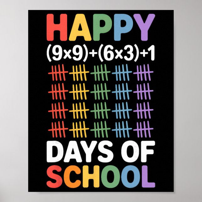 Poster Math Formula 100 Days Of School Funny Math Teacher (Devant)