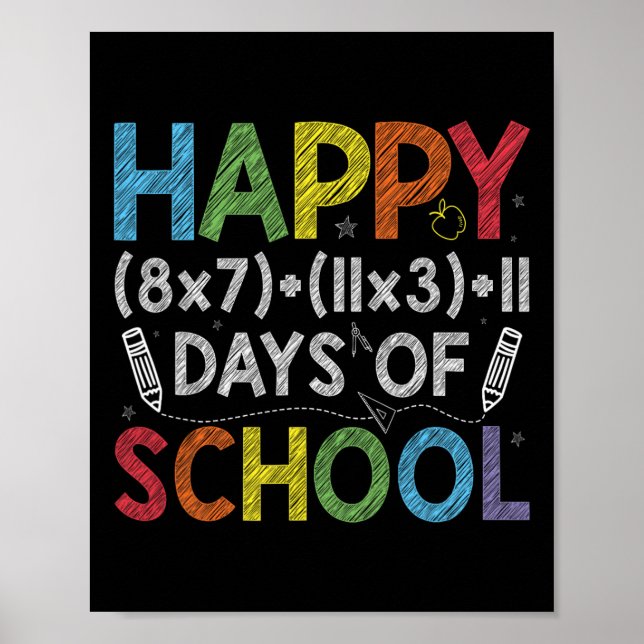 Poster Math Formula 100 Jours D'École Drôle Enseignant Ma (Devant)