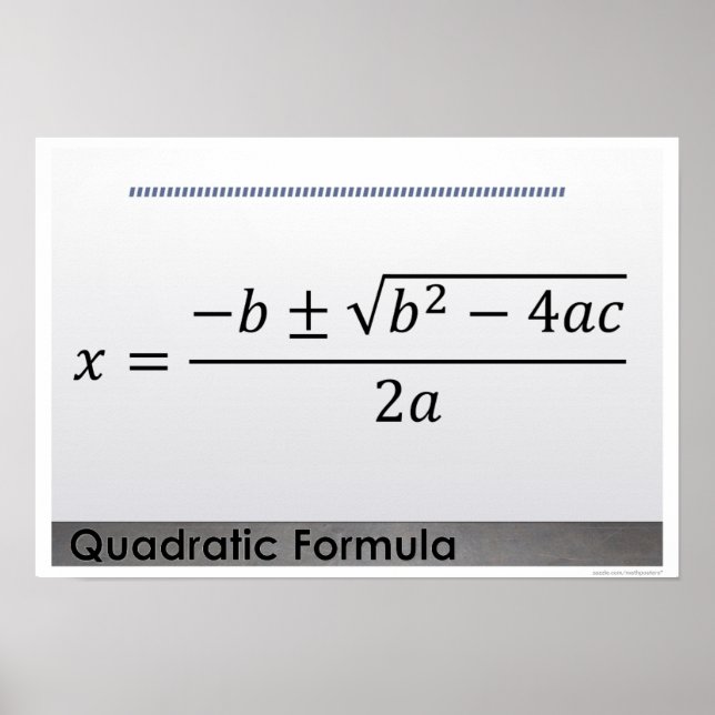 Poster math formule quadratique (Devant)