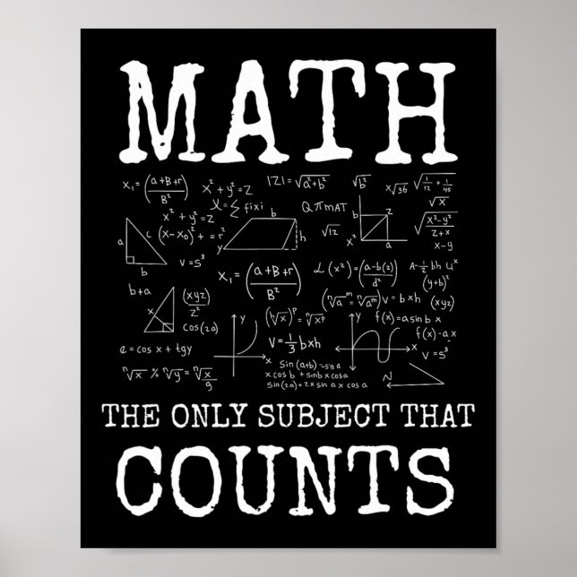 Poster Math La Seule Matière Qui Compte Prof Drôle  (Devant)