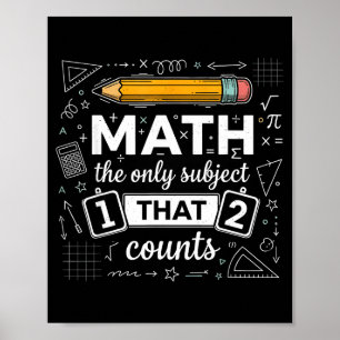 Poster Math Le Seul Sujet Qui Compte Drôle Prof De Maths