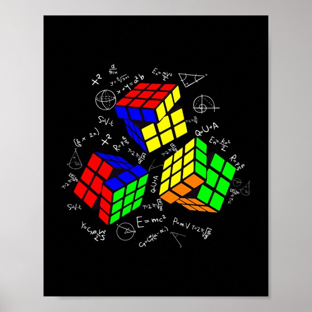 Poster Math Lover Cuber Speed Cubing Puzzles Funny Cube G (Devant)