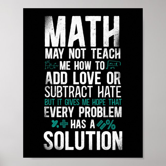 Poster Math Math Peut Ne Pas M'Apprendre À Ajouter L'Amou (Devant)