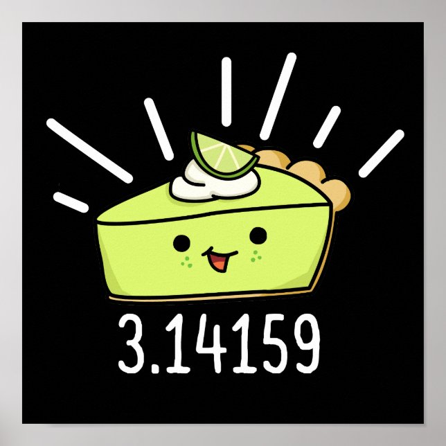 Poster Math Pi Nombre Funky Pie Pun Dark BG (Devant)