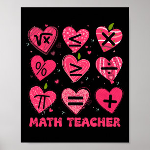 Poster Math Saint-Valentin Professeur Math Symboles Arith